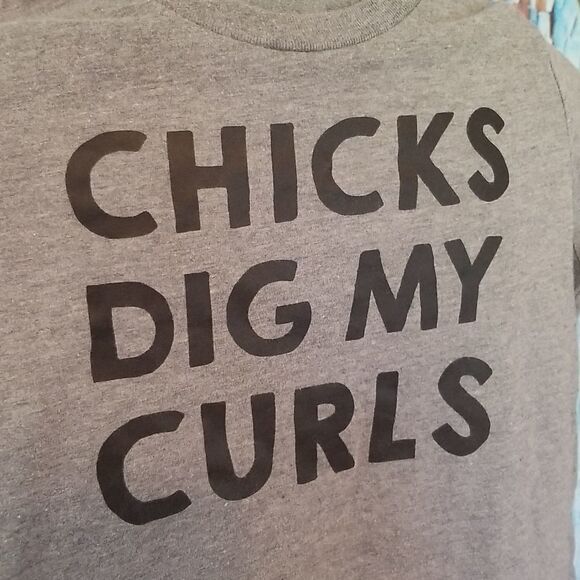 boys Chicks Dig my Curls Shot Sleeve Tshirt sz small - Picture 2 of 5